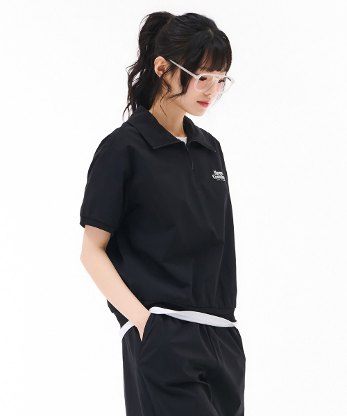 CHASECULT(チェイスカルト)の「レディース ストレッチ 半ジップ スウェット 半袖Tシャツ - ブラック(Tシャツ/カットソー・レディース・ブラック・85/90)」の3枚目の写真