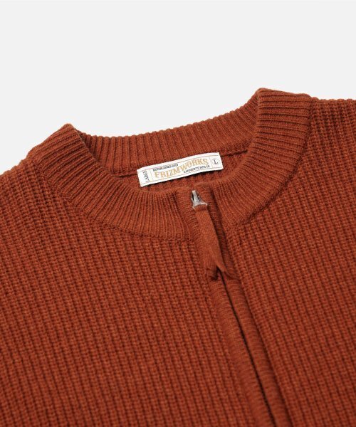 FRIZMWORKS(フリズムワークス)の「WOOL DECK ZIP UP CARDIGAN _ BRICK(カーディガン/ボレロ・メンズ・その他・X-LARGE/SMALL/MEDIUM/LARGE)」の5枚目の写真