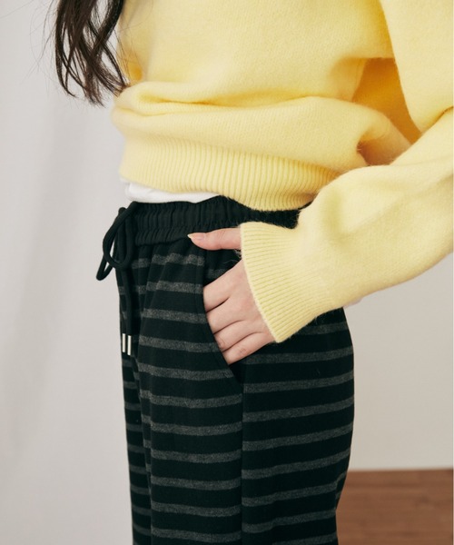 MERLOT(メルロー)の「ボーダーイージーパンツ(その他パンツ・レディース・ブラック/ネイビー・FREE)」の12枚目の写真