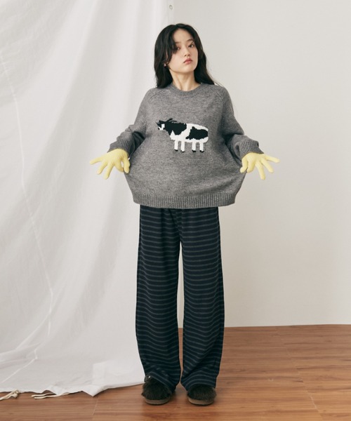 MERLOT(メルロー)の「ボーダーイージーパンツ(その他パンツ・レディース・ブラック/ネイビー・FREE)」の19枚目の写真