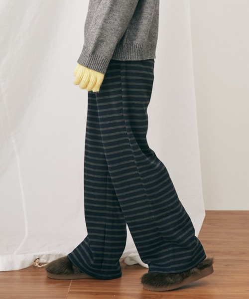 MERLOT(メルロー)の「ボーダーイージーパンツ(その他パンツ・レディース・ブラック/ネイビー・FREE)」の15枚目の写真