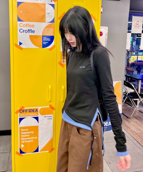 Opening Project（オープニングプロジェクト）の「W Small Logo Layered T Shirt - Black（Tシャツ/カットソー・レディース・その他・FREE）」の4枚目の写真