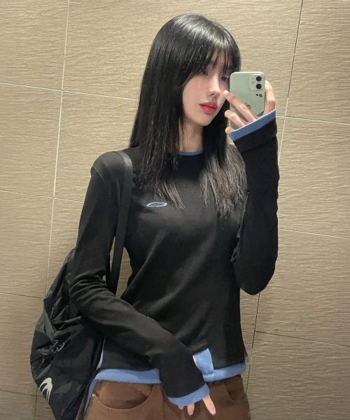 Opening Project（オープニングプロジェクト）の「W Small Logo Layered T Shirt - Black（Tシャツ/カットソー・レディース・その他・FREE）」の5枚目の写真