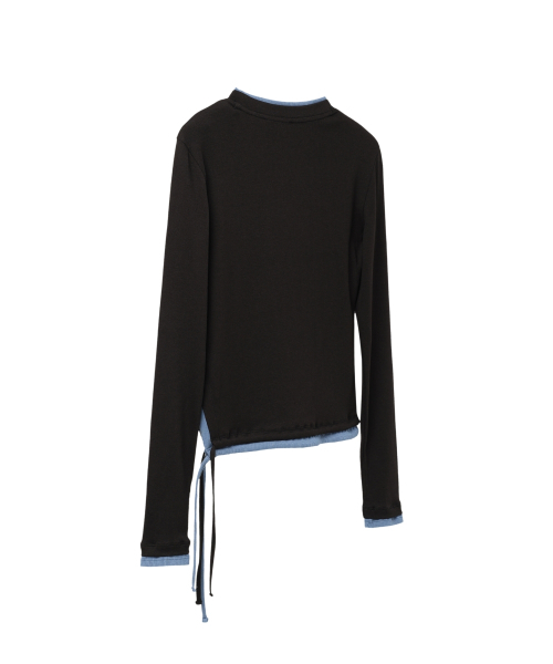 Opening Project（オープニングプロジェクト）の「W Small Logo Layered T Shirt - Black（Tシャツ/カットソー・レディース・その他・FREE）」の8枚目の写真