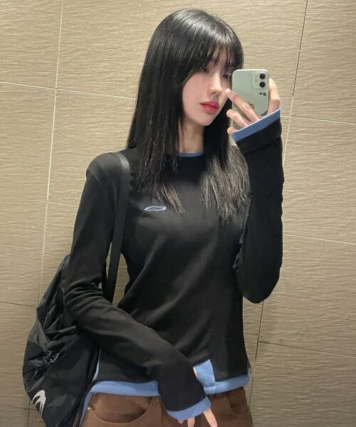 Opening Project（オープニングプロジェクト）の「W Small Logo Layered T Shirt - Black（Tシャツ/カットソー・レディース・その他・FREE）」の17枚目の写真