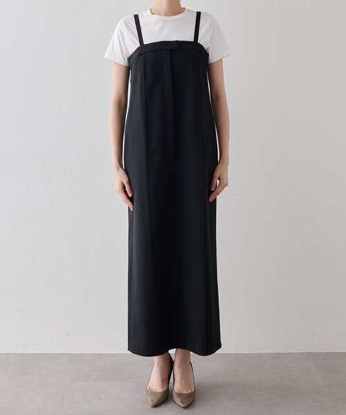 Drawing Numbers（ドローイング ナンバーズ）の「【Drawing Numbers】シャイニーTWストレッチキャミワンピース（ワンピース・レディース・ブラック/ベージュ・38）」の13枚目の写真