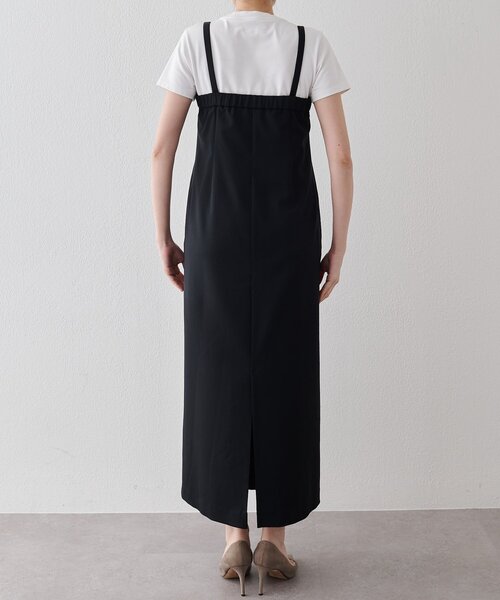 Drawing Numbers（ドローイング ナンバーズ）の「【Drawing Numbers】シャイニーTWストレッチキャミワンピース（ワンピース・レディース・ブラック/ベージュ・38）」の15枚目の写真