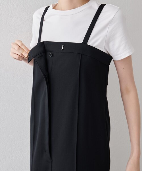 Drawing Numbers（ドローイング ナンバーズ）の「【Drawing Numbers】シャイニーTWストレッチキャミワンピース（ワンピース・レディース・ブラック/ベージュ・38）」の16枚目の写真