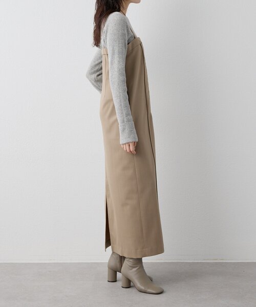 Drawing Numbers（ドローイング ナンバーズ）の「【Drawing Numbers】シャイニーTWストレッチキャミワンピース（ワンピース・レディース・ブラック/ベージュ・38）」の11枚目の写真