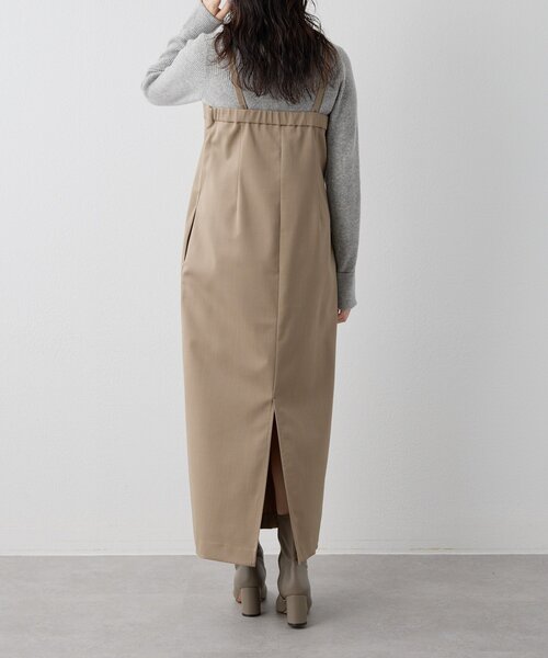 Drawing Numbers（ドローイング ナンバーズ）の「【Drawing Numbers】シャイニーTWストレッチキャミワンピース（ワンピース・レディース・ブラック/ベージュ・38）」の10枚目の写真