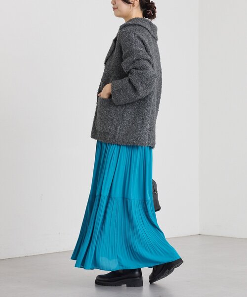 美品♡ヴィヴィアンタム　ティアードプリーツスカート　ミモレ丈　水色　シルク　0 美品♡ヴィヴィアンタム ティアードプリーツスカート ミモレ丈 水色