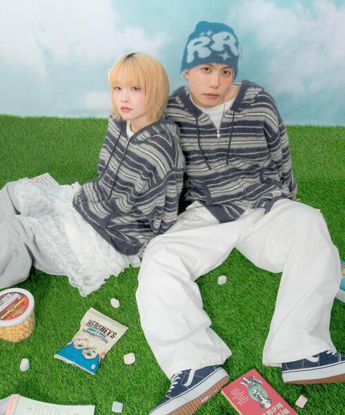 LTR DEPTH（レイターデプス）の「LTR DEPTH/シャギーボーダーニットパーカー（パーカー・レディース・ピンク/ネイビー・LARGE/MEDIUM）」の19枚目の写真