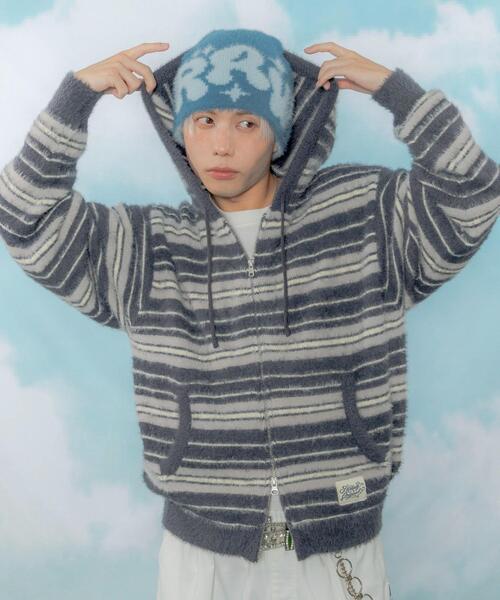 LTR DEPTH（レイターデプス）の「LTR DEPTH/シャギーボーダーニットパーカー（パーカー・レディース・ピンク/ネイビー・LARGE/MEDIUM）」の21枚目の写真