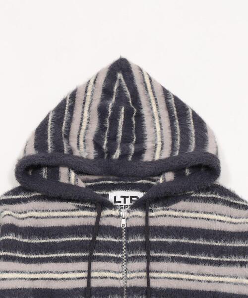 LTR DEPTH（レイターデプス）の「LTR DEPTH/シャギーボーダーニットパーカー（パーカー・レディース・ピンク/ネイビー・LARGE/MEDIUM）」の14枚目の写真