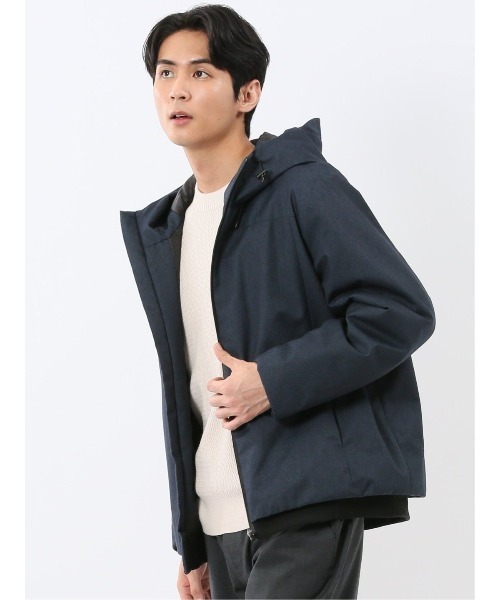 TAKA-Q（タカキュー）の「【ALL WEATHER TEX】タカキュー ウール調 フーデット 中綿 ブルゾン（ブルゾン・メンズ・ネイビー/ライトグレー・MEDIUM/LARGE/X-LARGE/3L）」の12枚目の写真