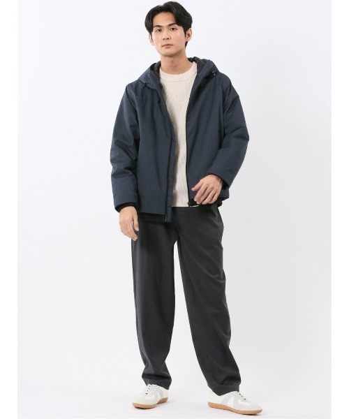 TAKA-Q（タカキュー）の「【ALL WEATHER TEX】タカキュー ウール調 フーデット 中綿 ブルゾン（ブルゾン・メンズ・ネイビー/ライトグレー・MEDIUM/LARGE/X-LARGE/3L）」の15枚目の写真