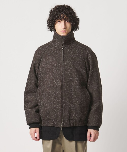 District＞ブラウン ツイード ジップブルゾン（ブルゾン）｜UNITED