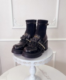 ReAmour（リアムール）の「フリルリボンショートブーツ（ブーツ）」