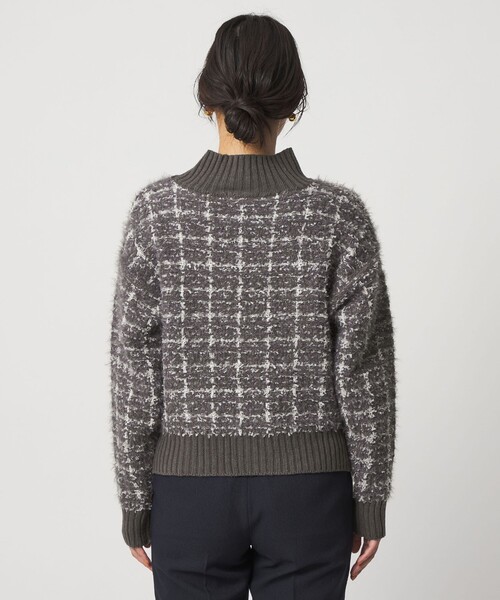 A DAY IN THE LIFE UNITED ARROWS（アデイインザライフユナイテッドアローズ）の「フェザー×テープヤーン ツイードライク ハイネックニット ＜A DAY IN THE LIFE＞（ニット/セーター・レディース・オフホワイト/グレー系/ネイビー・FREE）」の8枚目の写真