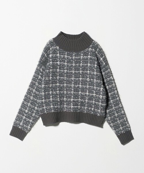 A DAY IN THE LIFE UNITED ARROWS（アデイインザライフユナイテッドアローズ）の「フェザー×テープヤーン ツイードライク ハイネックニット ＜A DAY IN THE LIFE＞（ニット/セーター・レディース・オフホワイト/グレー系/ネイビー・FREE）」の9枚目の写真