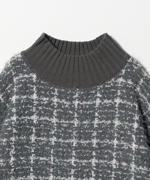 A DAY IN THE LIFE UNITED ARROWS（アデイインザライフユナイテッドアローズ）の「フェザー×テープヤーン ツイードライク ハイネックニット ＜A DAY IN THE LIFE＞（ニット/セーター・レディース・オフホワイト/グレー系/ネイビー・FREE）」の11枚目の写真