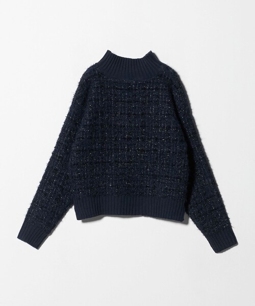 A DAY IN THE LIFE UNITED ARROWS（アデイインザライフユナイテッドアローズ）の「フェザー×テープヤーン ツイードライク ハイネックニット ＜A DAY IN THE LIFE＞（ニット/セーター・レディース・オフホワイト/グレー系/ネイビー・FREE）」の14枚目の写真