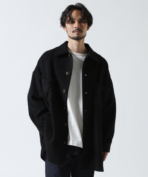 Toironier（トワロニエ）の「Toironier/トワロニエ/WOOL OVER SHIRTS（シャツ/ブラウス・メンズ・ブラック/モカ・F）」の5枚目の写真