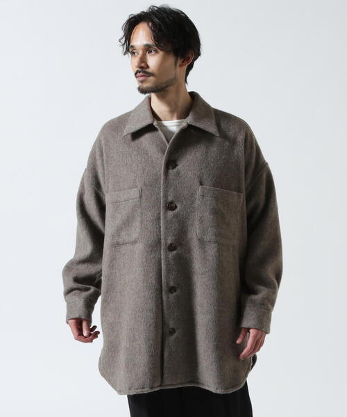 Toironier（トワロニエ）の「Toironier/トワロニエ/WOOL OVER SHIRTS（シャツ/ブラウス・メンズ・ブラック/モカ・F）」の14枚目の写真