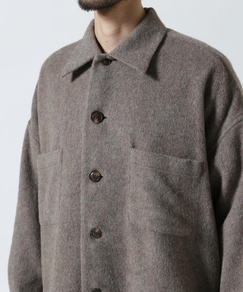 Toironier（トワロニエ）の「Toironier/トワロニエ/WOOL OVER SHIRTS（シャツ/ブラウス・メンズ・ブラック/モカ・F）」の17枚目の写真