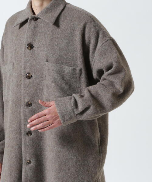 Toironier（トワロニエ）の「Toironier/トワロニエ/WOOL OVER SHIRTS（シャツ/ブラウス・メンズ・ブラック/モカ・F）」の18枚目の写真