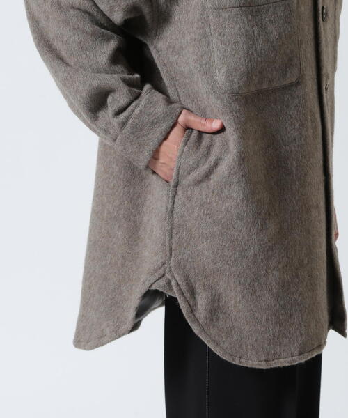 Toironier（トワロニエ）の「Toironier/トワロニエ/WOOL OVER SHIRTS（シャツ/ブラウス・メンズ・ブラック/モカ・F）」の19枚目の写真