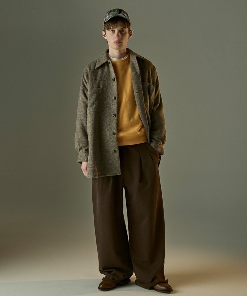 Toironier(トワロニエ)の「Toironier/トワロニエ/WOOL OVER SHIRTS(シャツ/ブラウス・メンズ・ブラック/モカ・F)」の10枚目の写真