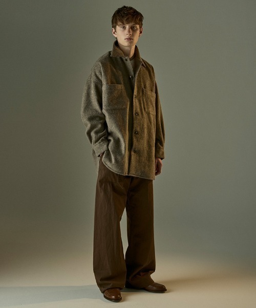 Toironier(トワロニエ)の「Toironier/トワロニエ/WOOL OVER SHIRTS(シャツ/ブラウス・メンズ・ブラック/モカ・F)」の11枚目の写真
