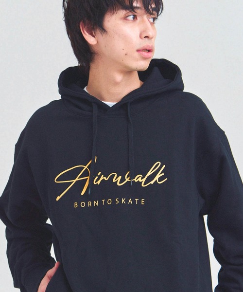 AIRWALK(エアウォーク)の「AIRWALK ロゴフーディー(パーカー・メンズ・ブラック/グレー・M/L/XL)」の2枚目の写真