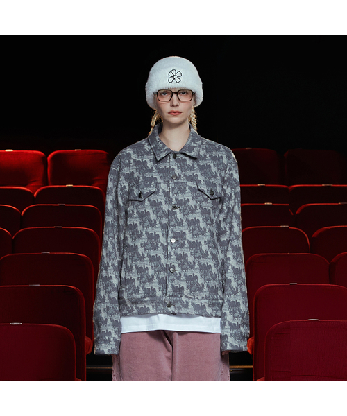 UNALLOYED(アナロイド)の「ウェーブジャカードジャケット / グレー(デニムジャケット・レディース・その他・MEDIUM/LARGE)」の1枚目の写真