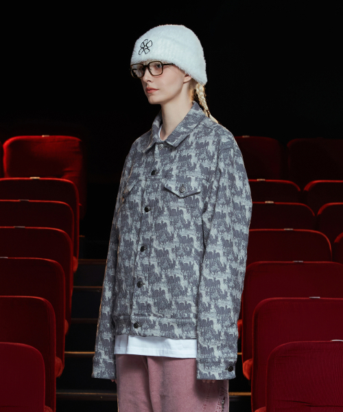 UNALLOYED(アナロイド)の「ウェーブジャカードジャケット / グレー(デニムジャケット・レディース・その他・MEDIUM/LARGE)」の2枚目の写真