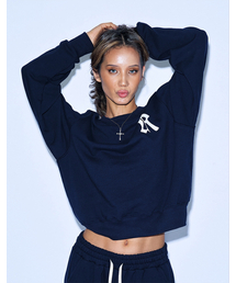 RVD（アールブイディー）の「(R Heritage Campaign) オーバーサイズセミクロップスウェット (イェールネイビー)（スウェット）」