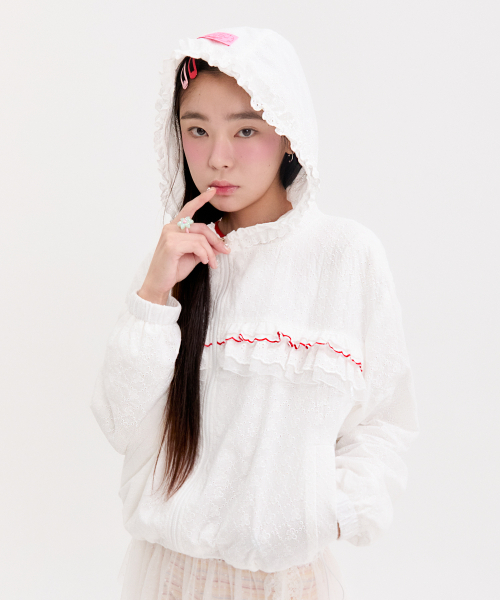 NEFNEF(ネフネフ)の「lace frill jumper_white(その他アウター・レディース・その他・FREE)」の1枚目の写真