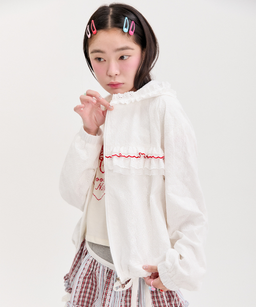 NEFNEF(ネフネフ)の「lace frill jumper_white(その他アウター・レディース・その他・FREE)」の5枚目の写真