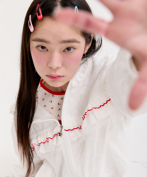 NEFNEF(ネフネフ)の「lace frill jumper_white(その他アウター・レディース・その他・FREE)」の6枚目の写真