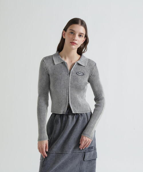 AVIREX（アヴィレックス）の「VINTAGE WASH WAPPEN KINT CARDIGAN（ニット/セーター・レディース・ブルー/ブラック・M/S）」の16枚目の写真