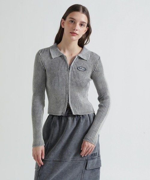 AVIREX（アヴィレックス）の「VINTAGE WASH WAPPEN KINT CARDIGAN（ニット/セーター・レディース・ブルー/ブラック・M/S）」の5枚目の写真