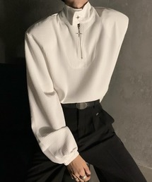 【26年春夏新作】グリッターチャームハーフジップワッフルロンT