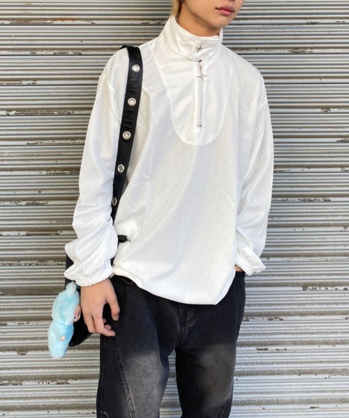 lilful(リルフル)の「【26年春夏新作】グリッターチャームハーフジップワッフルロンT(Tシャツ/カットソー・メンズ・ホワイト/ブラック・M/L)」の6枚目の写真