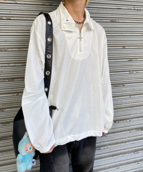lilful(リルフル)の「【26年春夏新作】グリッターチャームハーフジップワッフルロンT(Tシャツ/カットソー・メンズ・ホワイト/ブラック・M/L)」の8枚目の写真