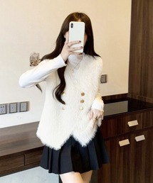 最終値下げです！リアル羊毛ベスト クリーム色 ファーベスト」に該当するレディースファッション通販 - ZOZOTOWN