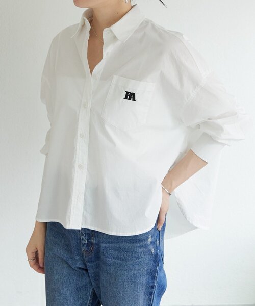 BEARDSLEY（ビアズリー）の「刺繍入りショートシャツ（シャツ/ブラウス・レディース・ブルー/ホワイト・FREE）」の3枚目の写真