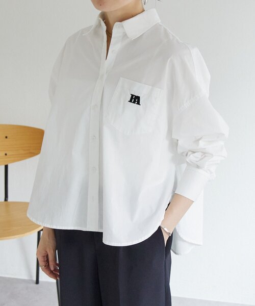 BEARDSLEY（ビアズリー）の「刺繍入りショートシャツ（シャツ/ブラウス・レディース・ブルー/ホワイト・FREE）」の6枚目の写真