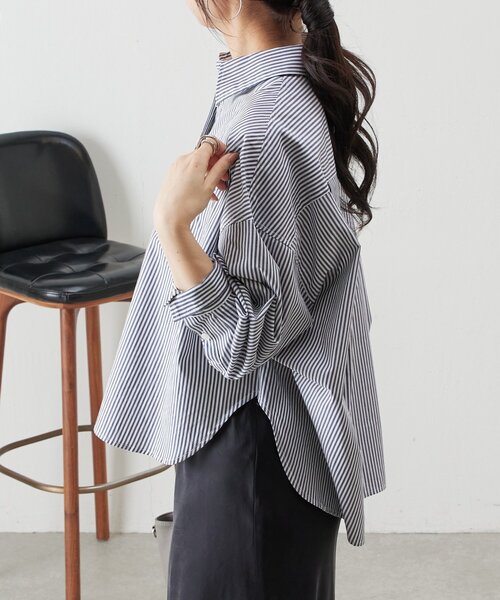 BEARDSLEY（ビアズリー）の「刺繍入りショートシャツ（シャツ/ブラウス・レディース・ブルー/ホワイト・FREE）」の13枚目の写真