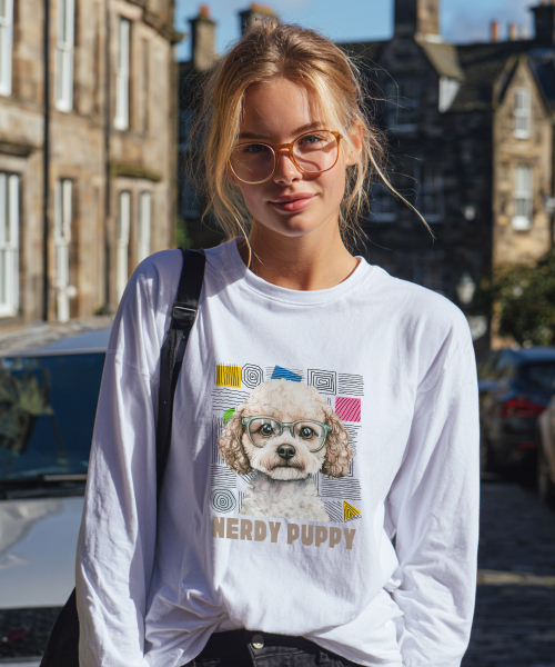 OHP（ワンハンドレッドパーセント）の「OHPxGOODD ナードドッグ ベーシック 長袖Tシャツ（Tシャツ/カットソー・メンズ・ホワイト/ブラック・MEDIUM/LARGE/X-LARGE/XX-LARGE）」の6枚目の写真